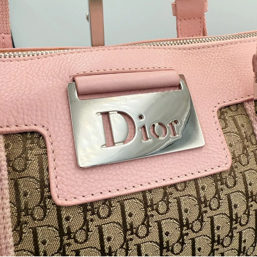 SOLDX RARE Auth Like New DIOR Street Chic Mini Boston Pink & Brown Women's Bag - Picture 2 of 14